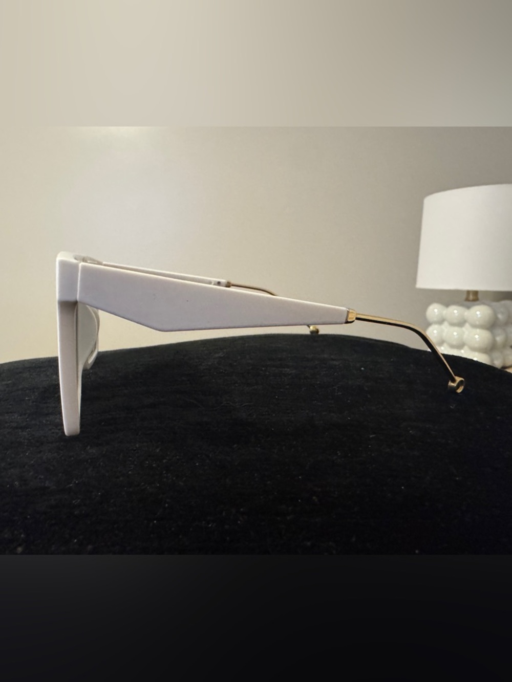 Revolve White and Gold Sunglasses Temple Arm